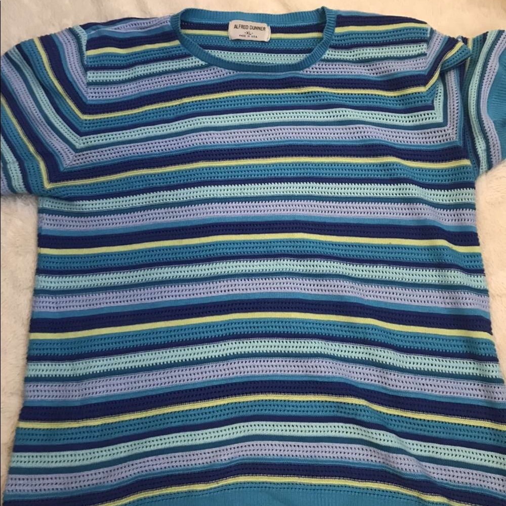 Alfred Dunner blue striped t-shirt size XL